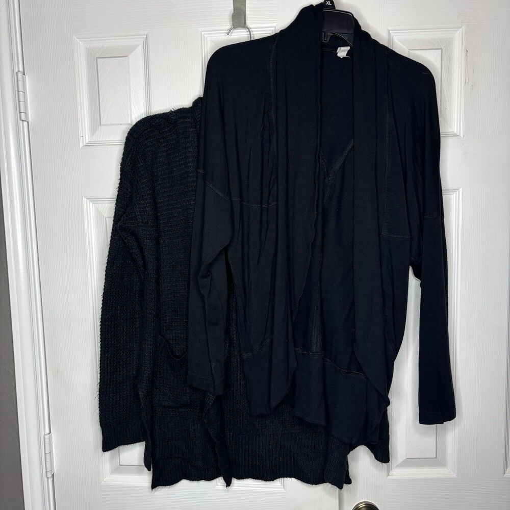 Moral Fiber/Mazika Small Black Cardigan Bundle Open Front Layering Sweaters
